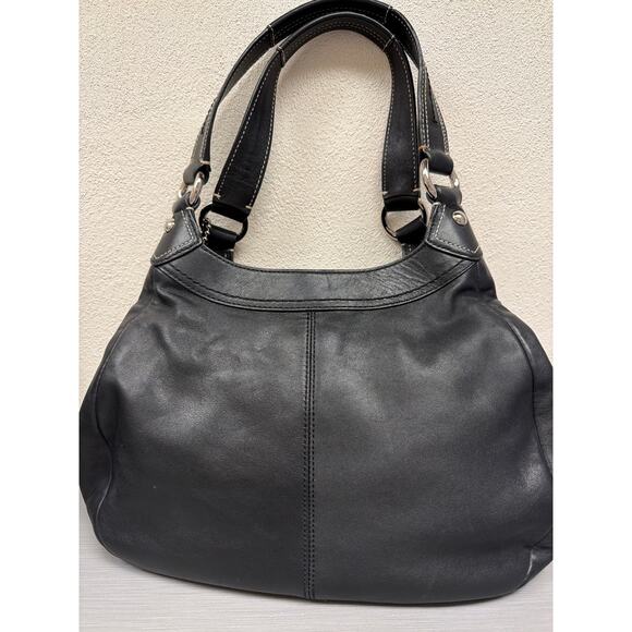 Coach Y2K Soho Leather Lynn Pleated Hobo Buckle Black Shoulder Bag Purse F15527 - Picture 5 of 16